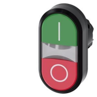 3SU1 001-3AB42-0AK0 Start-Stop pushbutton, green/red , I/O