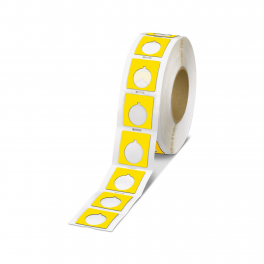 EMLP 30 (45X10)R YE Plastic label with drill hole
