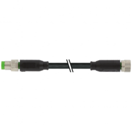 M8 male 0° / M8 female 0° A-cod., Male straight – female straight, PVC 3x0.25, 7000-88001-6100300