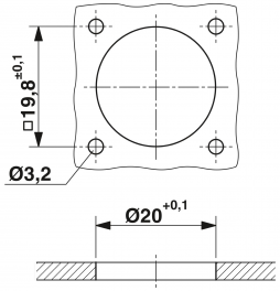 RC-06P1N8A2300 Device connector front mounting