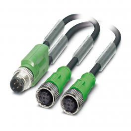 SAC-3P-M12Y/2X0,3-PUR/M12FS Sensor/actuator cable