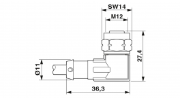 SAC-4P-25,0-PUR/M12FR-3L VA Sensor/actuator cable