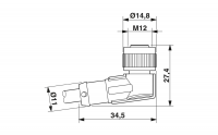 SAC-4P-45,0-PVC/M12FR Sensor/actuator cable