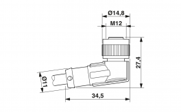 SAC-4P-45,0-PVC/M12FR Sensor/actuator cable
