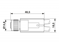 SAC-4P-M12FY/2X0,2-PUR/MS D-T Sensor/actuator cable