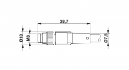 SAC-4P-M8MS/ 2,0-PUR/M12FS SH Sensor/actuator cable