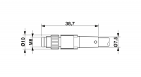 SAC-4P-M8MS/ 3,0-PUR/M12FS SH Sensor/actuator cable