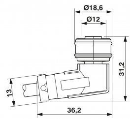 SAC-5P-P12FR/0,5-923/P12FR SH Sensor/actuator cable