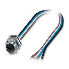 SACC-DSI-M12FST-4P-M16XL/0,5 Device connector rear mounting