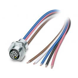 SACC-E-M12FSL-4FE-M16XL/0,2 GR Device connector front mounting