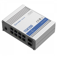 TSW200 INDUSTRIAL UNMANAGED POE+ SWITCH, 8x LAN 10/100/1000 Mbps PoE+