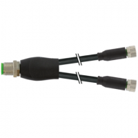 Y-Distributor M12 male / M8 female 0° A-cod.