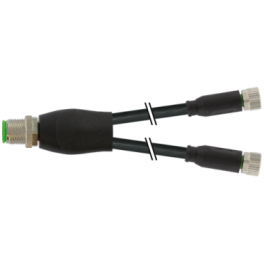 Y-Distributor M12 male / M8 female 0° A-cod.