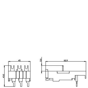 3RA2 921-1BA00 jungtis tarp 3RT2/S0-3RV2/S00/S0, DC 1