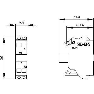 3SU1 401-1BB50-3AA0 modulis LED mėlynas laikikliui, 24V, spyruoklinis 1