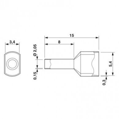 AI-TWIN 2X 1- 8 RD antgaliai, raudoni (100vnt pakuotė) 1