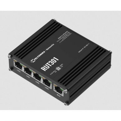 RUT301 Industrial Ethernet Router, 10/100 Mbps 1xWAN, 4xLAN 1