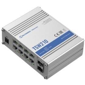 TSW210 unmanaged industrial switch, 8x LAN 10/100/1000 Mbps + 2x SFP, be PSU, DIN mounting