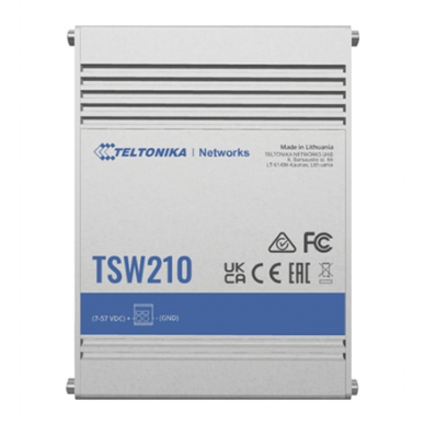 TSW210 unmanaged industrial switch, 8x LAN 10/100/1000 Mbps + 2x SFP, be PSU, DIN mounting 1