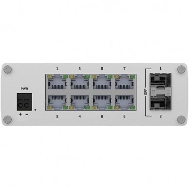 TSW210 unmanaged industrial switch, 8x LAN 10/100/1000 Mbps + 2x SFP, be PSU, DIN mounting 2